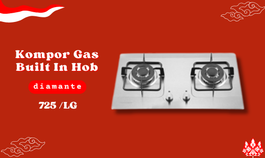 DIAMANTE - Built In Hob Sole [Kompor Gas Tanam] 725 /LG , DIAMANTE - Built In Hob Sole [Kompor Gas Tanam] 725 /LG dilengkapi dengan 2 tungku yang mempersingkat waktu dan dilengkapi keamanan pada gas untuk memenuhi berbagai kebutuhan masak Anda. Desain yang modern dan kompak, cocok untuk segala jenis dapur. Multifungsi: Mudah dibersihkan dan dioperasikan.