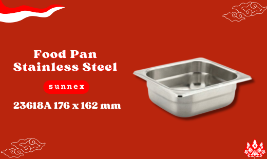 Food Pan Stainless Steel SUNNEX 1,7 L 1/6 23618A adalah wadah penyimpanan makanan yang terbuat dari stainless steel berkualitas tinggi dengan kapasitas 1,7 liter. Dengan ukuran 176 x 162 mm, produk ini ideal untuk menyimpan dan menyajikan berbagai jenis makanan dalam porsi kecil. Desainnya yang kompak dan fungsional menjadikannya pilihan yang sempurna untuk restoran, katering, atau penggunaan di rumah.