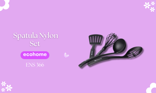 Kitchen Tools ENS-366 terbuat dari bahan nylon berkualitas, lentur dan tahan panas serta mudah dibersihkan. Kitchen Tools ini sangat cocok untuk berpadu dengan bahan lapis teflon. Terdiri dari 4 Pcs Tool Set dengan berbagai macam fungsi yang tentunya pas untuk melengkapi koleksi alat dapur anda.