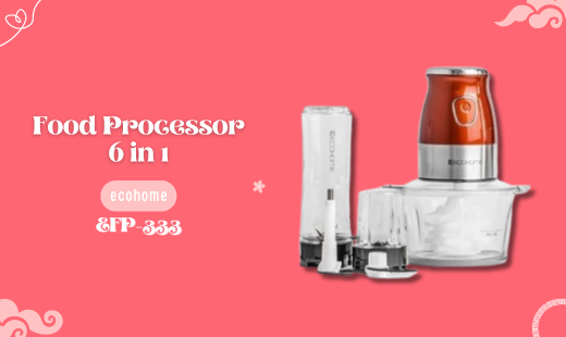 ECOHOME 6 in 1 Food Processor EFP-333 Chopper, Blender, Smoothies, Food Processor Serbaguna dari Ecohome dengan kekuatan titanium blade yang sangat kuat dan kekutan motor mesin yang kuat akan memudahkan pekerjaan dapur anda. Bisa gunakan 2 fungsi sekaligus. Beli Produk ECOHOME termurah di Indonesia! Belanja online di DuniaMasak sekarang dan temukan diskon Produk ECOHOME lainnya untuk mendapatkan harga terbaik.