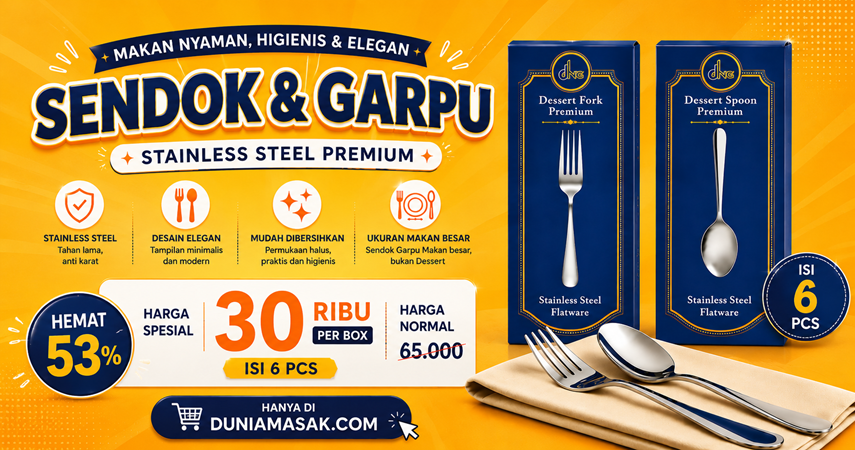 Sendok dan Garpu Makan DNG 6 pcs merupakan set alat makan yang praktis dan elegan untuk kebutuhan sehari-hari. Dibuat dengan desain sederhana yang nyaman digunakan, set ini cocok untuk melengkapi perlengkapan makan di rumah, kantor, kos, maupun sebagai hadiah.