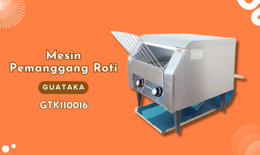 Alat Conveyor Toaster ini sudah dilengkapi dengan pengatur waktu juga disertai dengan penggerak untuk mendapatkan waktu yang cepat dan tepat pas dalam memanggang, bahan memakai Stainless steel anti karat.