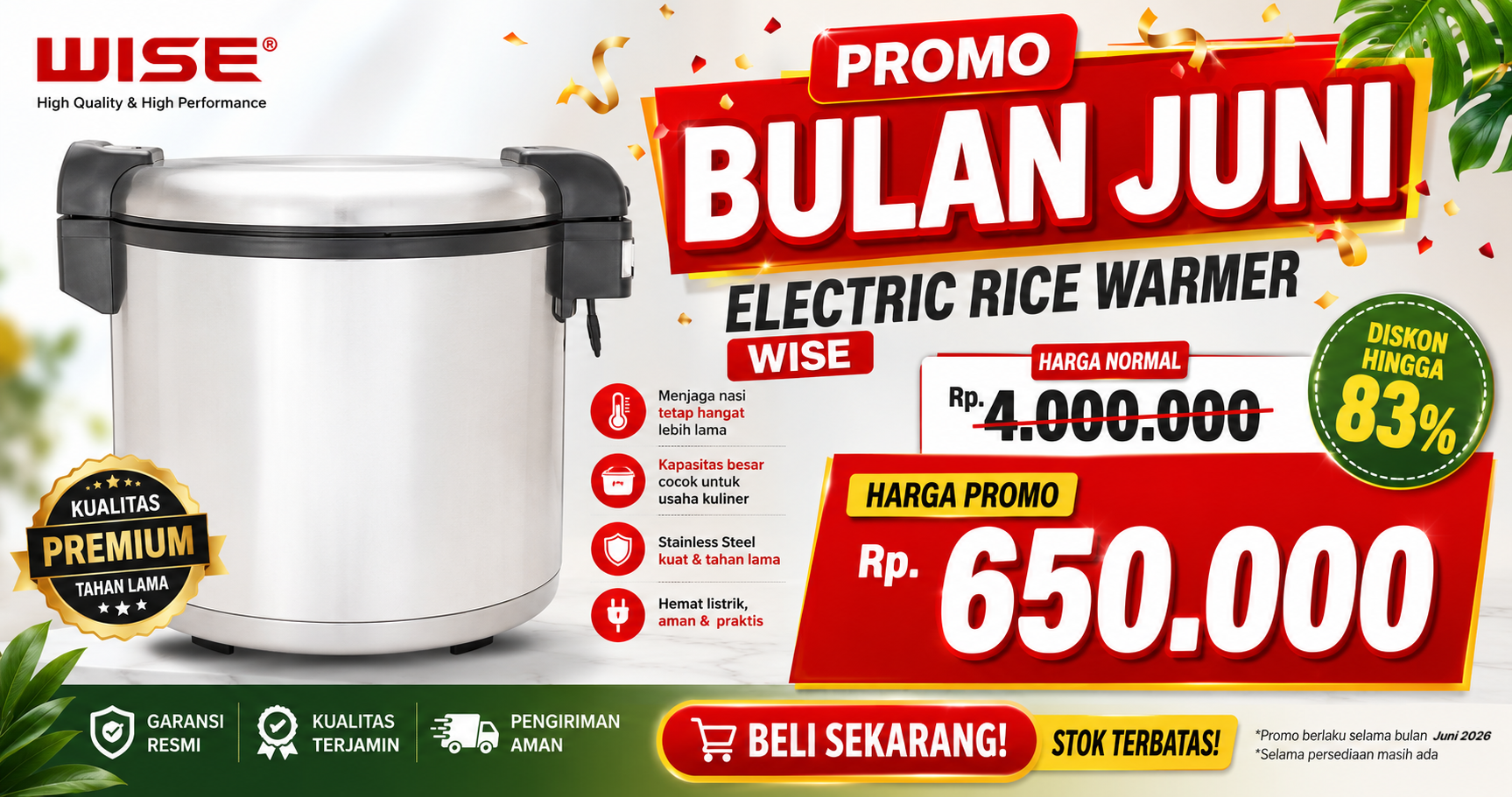 WISE warmer diskon!