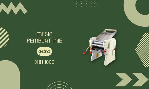 Mesin Pembuat Mie GETRA DHH 180C mesin untuk mencetak mie dengan ukuran standar 2mm atau 6mm, kinerja speed 37 rpm , sangat cocok untuk restoran maupun cafe. Beli Produk GETRA termurah di Indonesia! Belanja online di DuniaMasak sekarang dan temukan diskon Produk GETRA lainnya untuk mendapatkan harga terbaik.