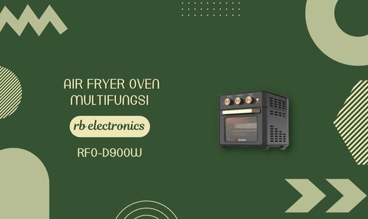 Air Fryer Oven Multifungsi RB ELECTRONICS RFO-D900W Maksimalkan Cara Memanggang dan Menggoreng dengan Sedikit Minyak. Keluarga jadi lebih sehat, karena mengonsumsi menu yang digoreng dengan minyak yang lebih sedikit, sehingga rendah kalori. Jendela yang transparan memudahkan kita dalam melihat proses memasak. Terdapat fitur memutar untuk memanggang ayam utuh (rotisserie), masakan matang lebih merata. Multifungsi; warm, broil, toast, bake, air fry, rotisserie. Masak lebih mudah; french fries, desserts, frozen food, steak, keripik, ikan, sayur, pop corn, ayam, kue, sate, pizza, roti, kue, juga tedapat fitur menghangatkan, serta menu lain. Beli Produk RB ELECTRONICS termurah di Indonesia! Belanja online di Duniamasak sekarang dan temukan diskon Produk RB ELECTRONICS lainnya untuk mendapatkan harga terbaik.