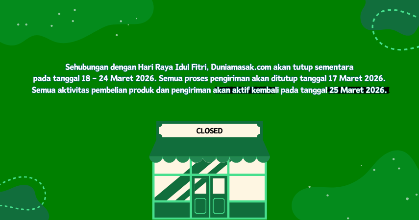 Duniamasak.com menjual berbagai perlengkapan dapur untuk hadiah lebaran terlengkap. Selain itu, kami juga menjual CROWN HORECA, GEA, NEMOX, WIRATECH, yang dapat Anda temukan di DuniaMasak.com.