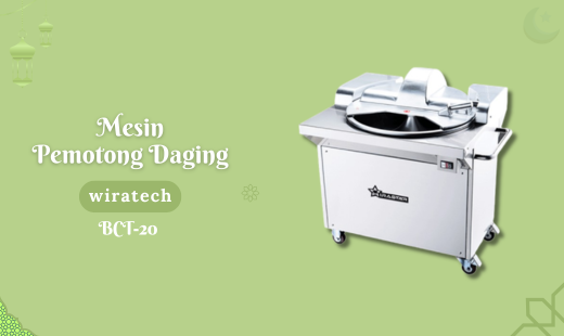 Mesin Pemotong Daging WIRATECH Fine Cutter BCT-20 Fine Cutter merupakan salah satu jenis mesin pemotong daging paling modern. Mesin ini mempunyai mesin motor listrik yang besar dengan daya putaran kuat. Mesin ini biasanya digunakan untuk membuat adonan bakso, sosis, dan olahan daging yang dihaluskan lainnya. Mesin ini dapat menampung dan menghaluskan daging dengan jumlah banyak. Fine Cutter BCT-20 unggul dengan fitur roda kaki. Jadi, meskipun memiliki bobot mesin yang berat, fine cutter dapat Anda pindahtempatkan dengan hanya mendorong atau menarik mesin. Mesin ini juga memiliki cover atau tutup, sehingga saat proses pelumatan lebih aman dan adonan terjaga kontaminasi. Beli Produk WIRATECH termurah di Indonesia! Belanja online di DuniaMasak sekarang dan temukan diskon Produk WIRATECH lainnya untuk mendapatkan harga terbaik.