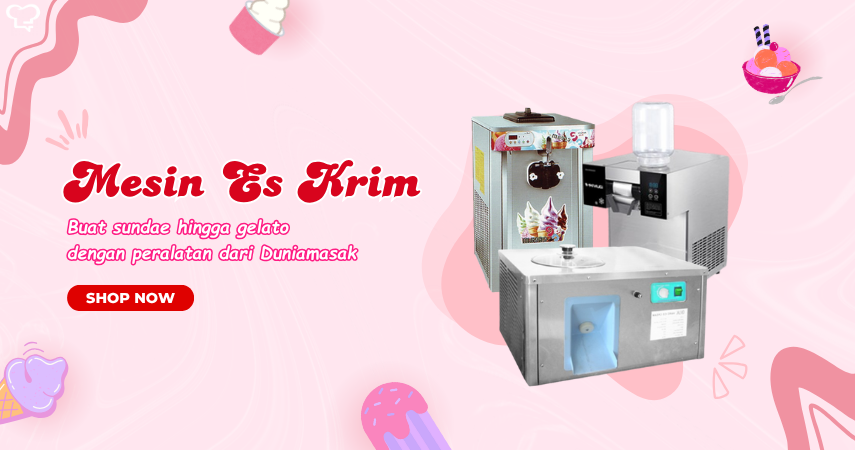 Produk lainnya dari Mesin Es Krim dengan harga murah dan bersaing. Kami menjamin bahwa seluruh produk yang kami jual memiliki garansi resmi distributor Mesin Es Krim. Duniamasak.com menjual berbagai Mesin Es Krim terlengkap. Selain itu, kami juga menjual CROWN HORECA, GEA, NEMOX, WIRATECH, yang dapat Anda temukan di DuniaMasak.com.