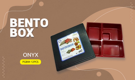 Bento Box ONYX PGB94 Bento box adalah wadah makanan dengan beragam bentuk yang biasa digunakan untuk menaruh makanan. Beli Produk ONYX termurah di Indonesia! Belanja online di DuniaMasak sekarang dan temukan diskon Produk ONYX lainnya untuk mendapatkan harga terbaik.