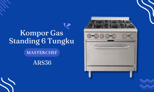 KOMPOR GAS STANDING 6 BURNER WITH OVEN MASTERCHEF ARS36 MASTERCHEF dirancang untuk digunakan dengan gas alam atau gas LP. Desain yang kokoh, unit ini mampu bertahan di lingkungan dapur terberat. Setiap burner terbuka mengeluarkan 28.000 BTU/jam. Pembakar oven mengeluarkan 28.000 BTU/jam. Unit dilengkapi standar dengan kaki yang dapat disesuaikan 15cm, katup gas terpisah untuk setiap burner dengan lampu pilot berdiri dan saluran masuk gas NPT ” belakang. Setiap spesifikasi dan unit tunggal dibuat dengan standar ETL Amerika. Seri ini tersedia dalam ukuran 24” dan 36”. Oven kontrol termostatik dengan lembar distribusi pemanas bentuk V khusus untuk pengaturan suhu yang merata. Beli Produk MASTERCHEF termurah di Indonesia sekarang dan temukan diskon Produk MASTERCHEF lainnya untuk mendapatkan harga terbaik. Nikmati promo dan tawaran ekslusif untuk produk MASTERCHEF disertai dengan Layanan Customer service terbaik dan berbagai pilihan jenis pengiriman dan pembayaran termudah.