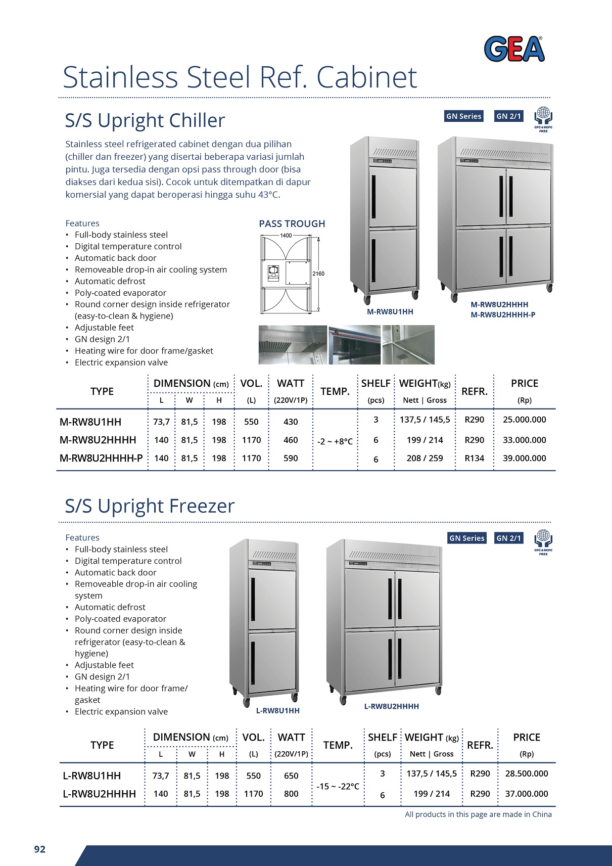 Kulkas Chiller Upright GEA M-RW8U1HHHH